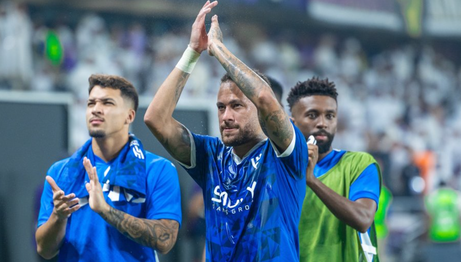 Neymar usai laga bersama Al Hilal. Foto: X/@Twitugal