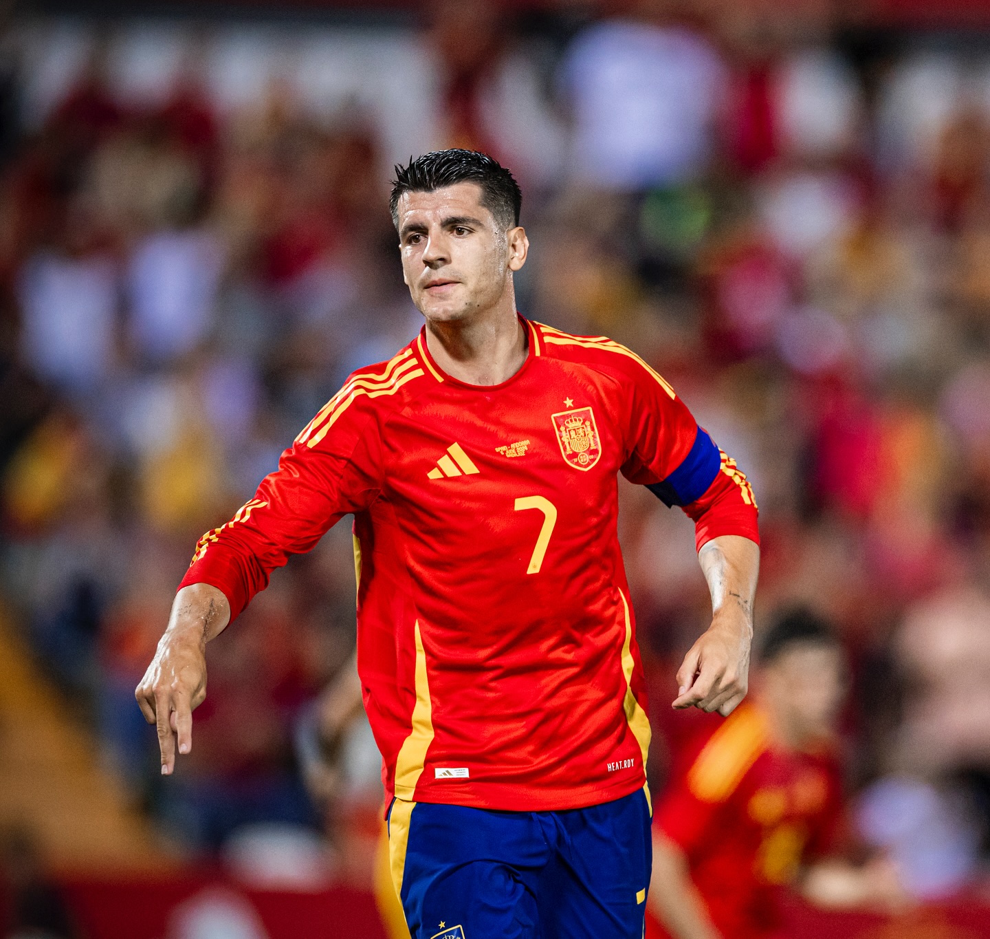 Alvaro Morata saat bermain di Timnas Spanyol. Foto: Instagram/@alvaromorata