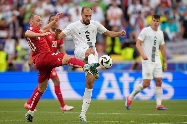 Denmark vs Slovenia di Euro 2024. Foto: (c) AP Photo/Matthias Schrader