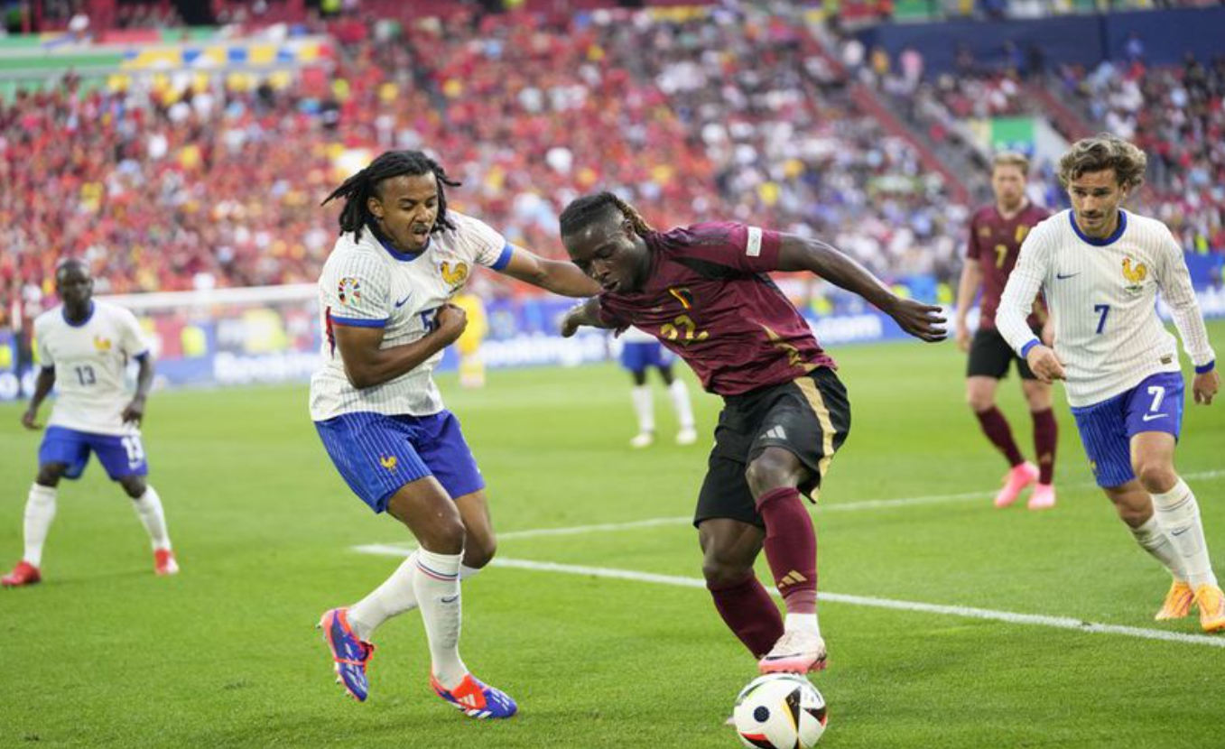 Hasil Timnas Prancis vs Belgia di babak 16 besar Euro 2024. (c) AP Photo/Darko Vojinovic